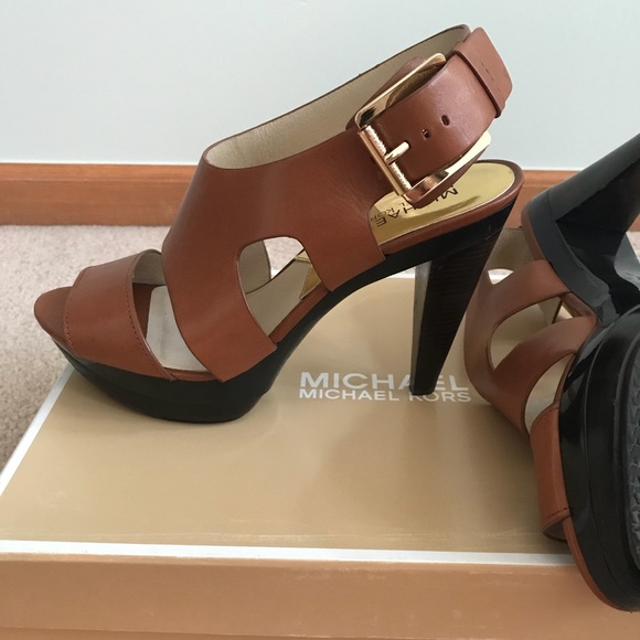 cognac platform heels